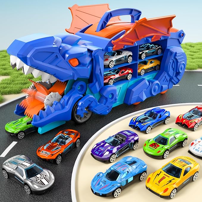 Dino Transformer con Pista de Velocidad🦖🚀