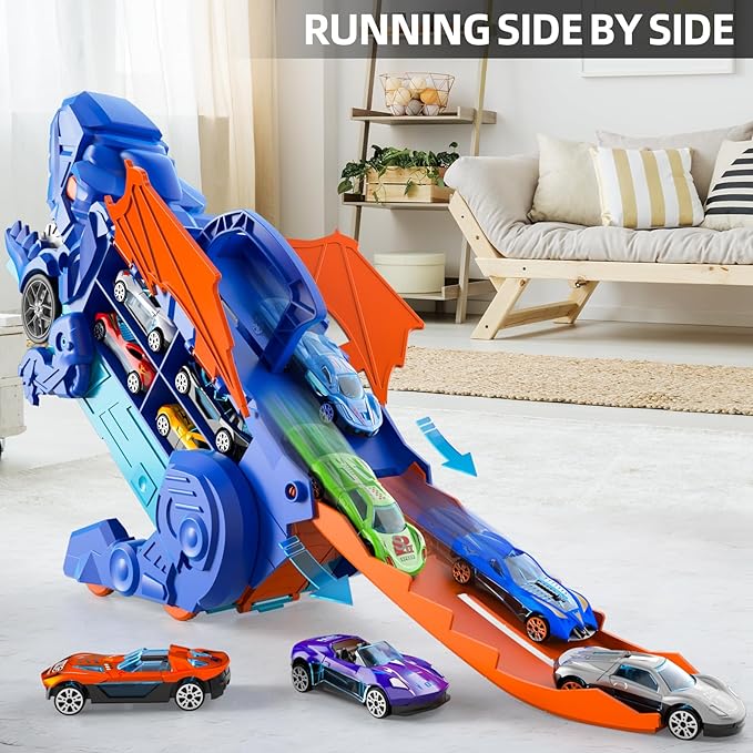 Dino Transformer con Pista de Velocidad🦖🚀