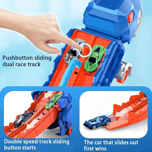 Dino Transformer con Pista de Velocidad🦖🚀